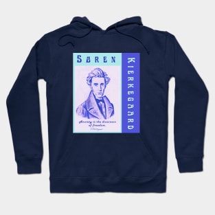 Søren Kierkegaard portrait and quote: Anxiety Is the Dizziness of Freedom Hoodie